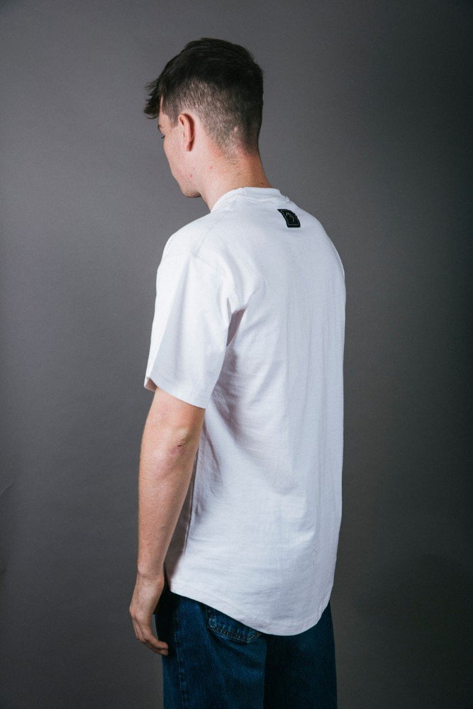 
                  
                    Load image into Gallery viewer, Badge Tee - White - brethrenapparel
                  
                
