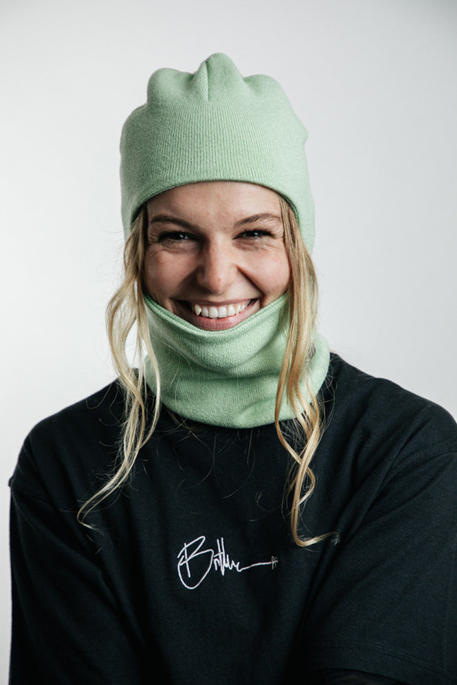 Green snowboard balaclava