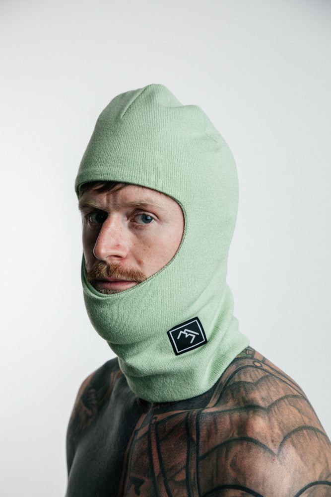 Green snowboard balaclava