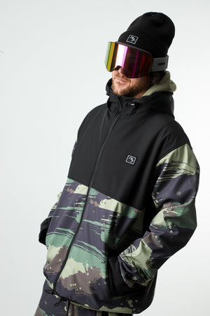 
                  
                    Load image into Gallery viewer, Black and camo waterproof jacket
                  
                