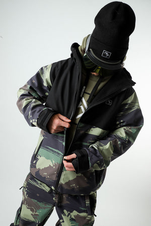 
                  
                    Load image into Gallery viewer, Black and camo waterproof jacket
                  
                