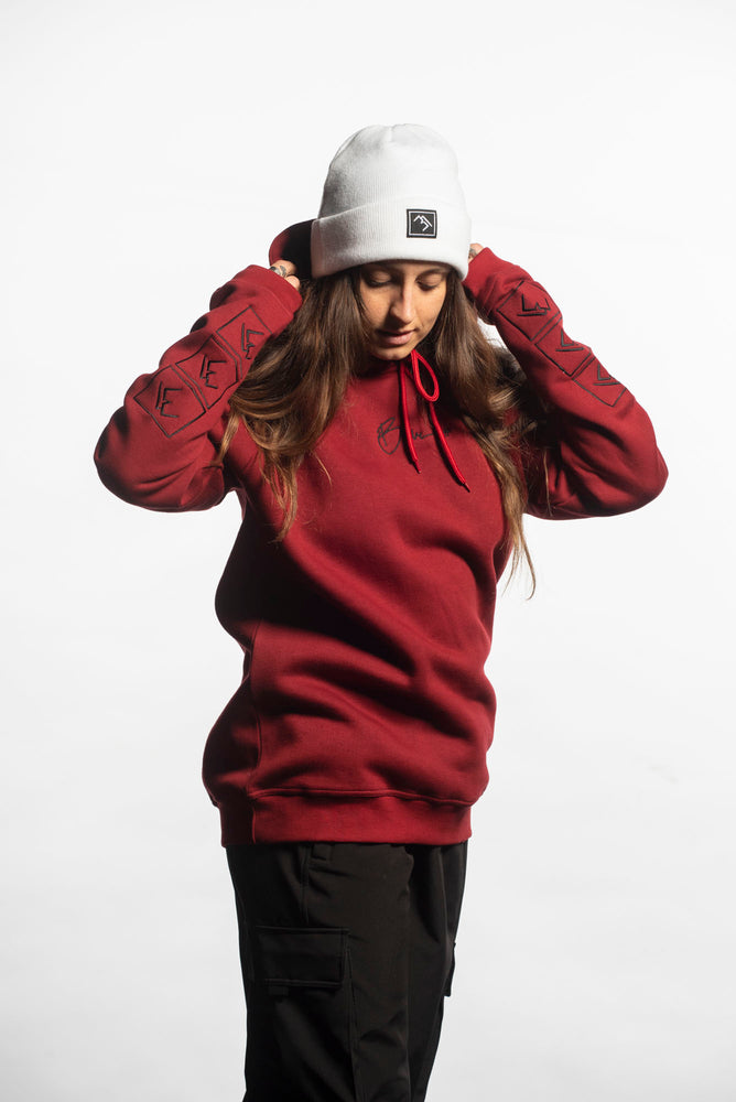 
                  
                    Load image into Gallery viewer, Stacked Hoodie - Deep Red
                  
                