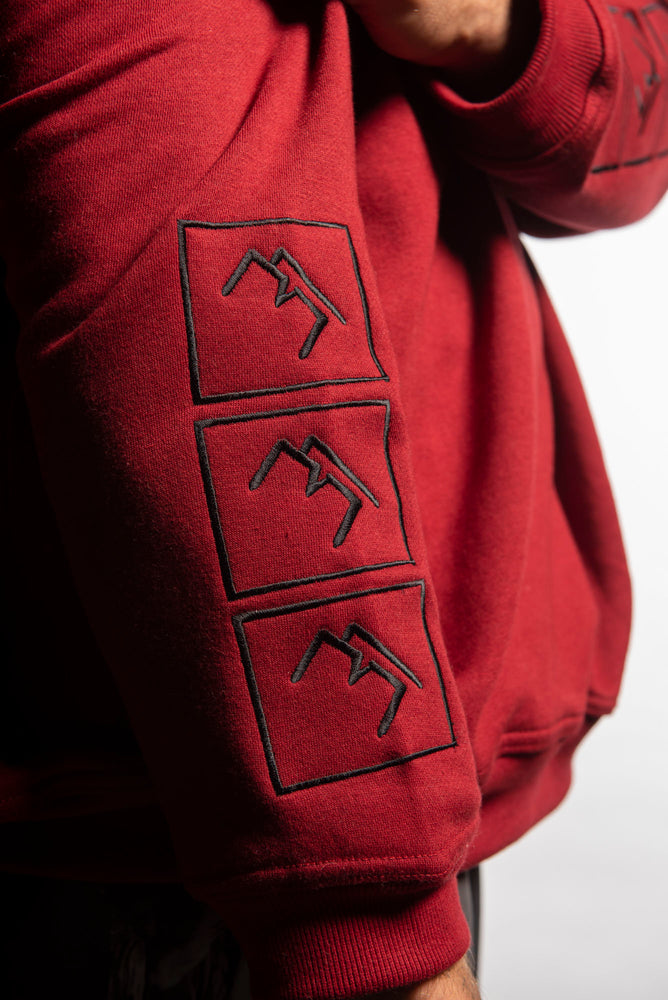 
                  
                    Load image into Gallery viewer, Stacked Hoodie - Deep Red
                  
                