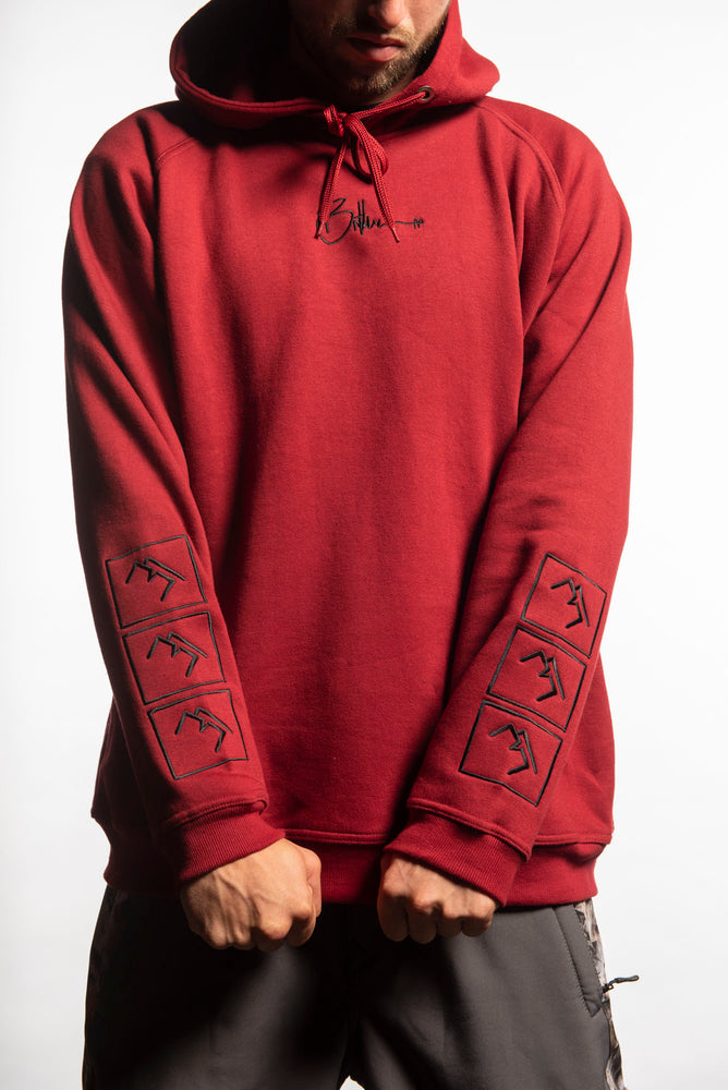 
                  
                    Load image into Gallery viewer, Stacked Hoodie - Deep Red
                  
                