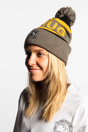 
                  
                    Load image into Gallery viewer, Bobble Hat - Black and Gold - brethrenapparel
                  
                