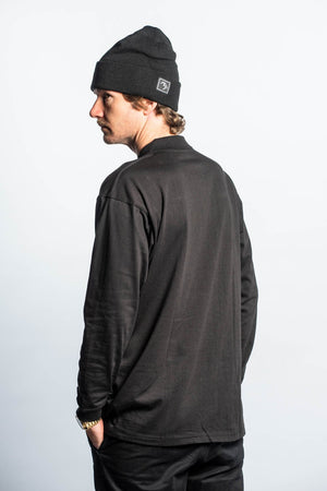 
                  
                    Load image into Gallery viewer, Collared Longsleeve - Black - brethrenapparel
                  
                