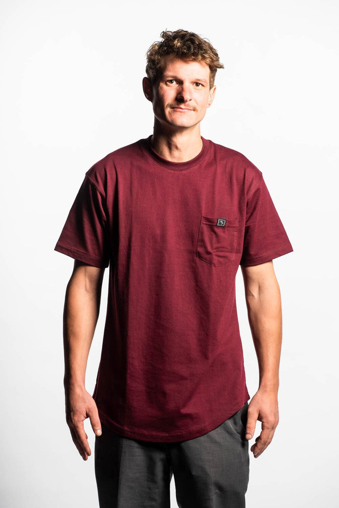 Pocket Tee - Maroon - brethrenapparel