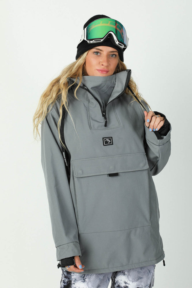 grey snowboard anorak