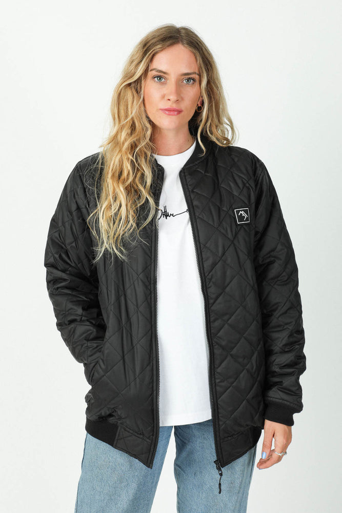 Black quilted jacket