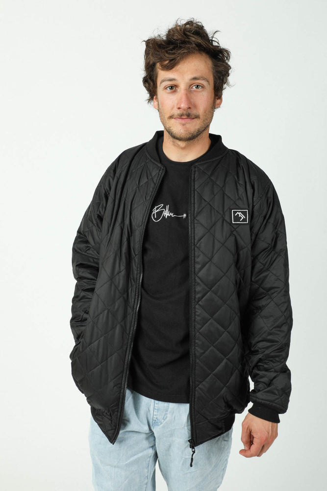 Black quilted jacket