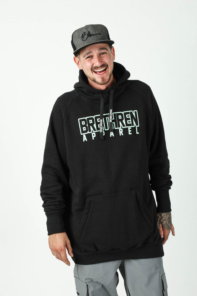 black snowboard hoodie