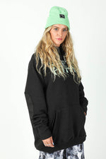 black snowboard hoodie