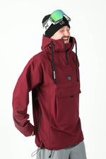 maroon snowboard jacket