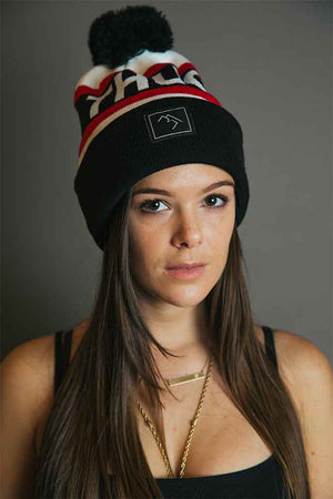 
                  
                    Load image into Gallery viewer, Bobble Hat - Red and Black - brethrenapparel
                  
                